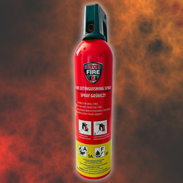 Spray Gaśnica Spray Gaśniczy Domowy 1000g A F Data Ważności 2028 R.