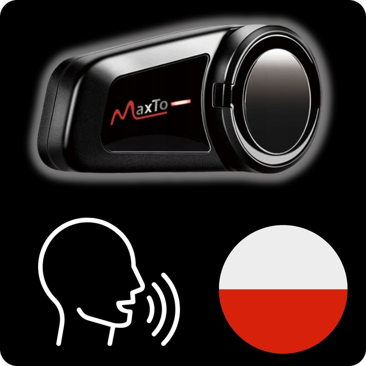 INTERKOM MOTOCYKLOWY BLUTOOTH MAXTO M2 POLSKI LEKTOR