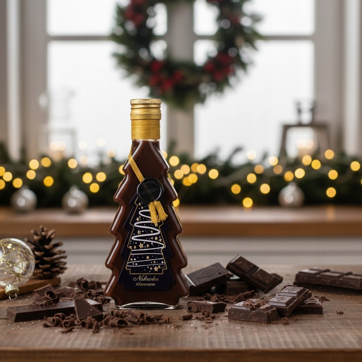 5x Butelki CHOINKA 250ml ZDOBIONA ŚWIĄTECZNA butelki na święta prezent