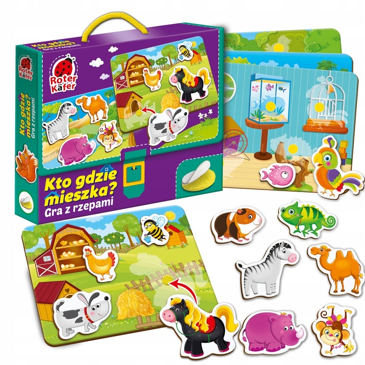 Gra edukacyjna Kto gdzie mieszka? Gra z rzepami dla dzieci Roter Kafer 3+