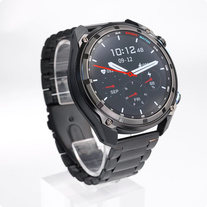 Smartwatch Męski - Zegarek Menu PL GPS Amoled Dyktafon Wodoodpony - 860mAh