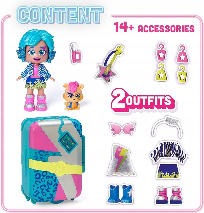 KookyLoos lalka Suzie z walizką suitcase figurka