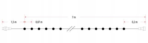 Lampki choinkowe żarówkowe 100 sztuk z gniazdem