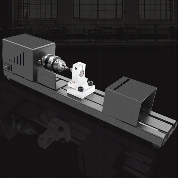 MINI TOKARKA MODELARSKA STOŁOWA DO DREWNA Z REGULACJĄ PRĘDKOŚCI DIY Obróbka