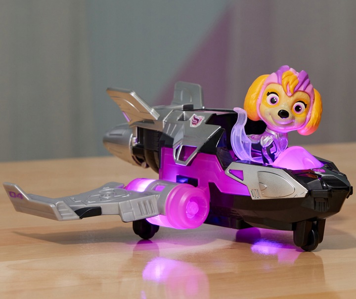 PSI PATROL SKYE POJAZD AUTO WIELKI FILM KOSMOPIESKI + GRATIS CHASE 17 CM