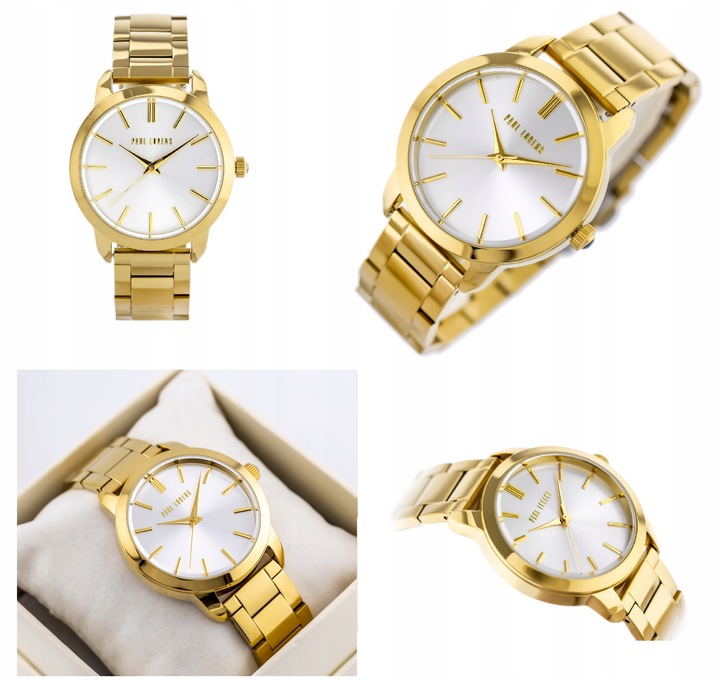 ZEGAREK DAMSKI PAUL LORENS ALICIA stalowy złoty +BOX GRAWER