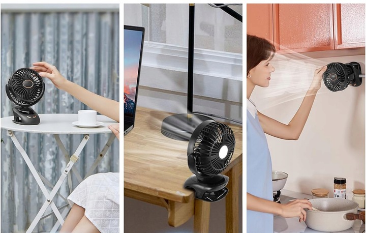 WENTYLATOR BIURKOWY Bezprzewodowy Z KLIPSEM I PODSTAWĄ Aroma BOX Cichy