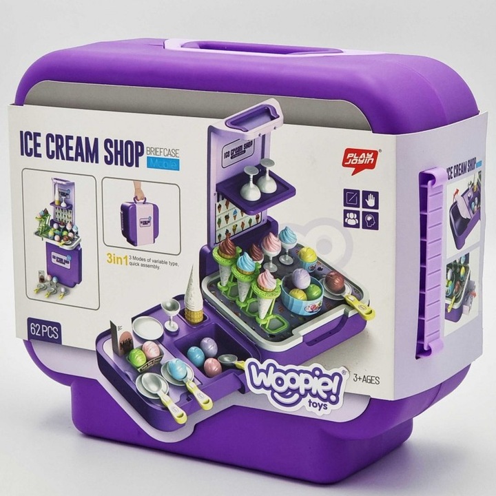 LODZIARNIA KAWIARNIA PRZENOŚNA WALIZKA Z LODAMI SKLEPIK KUCHNIA