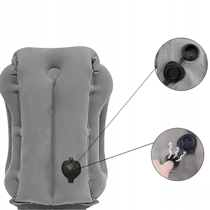 PODUSZKA PODRÓŻNA POMPOWANA DO SAMOLOTU POCIĄGU AUTA DUŻA WYGODNA DMUCHANA