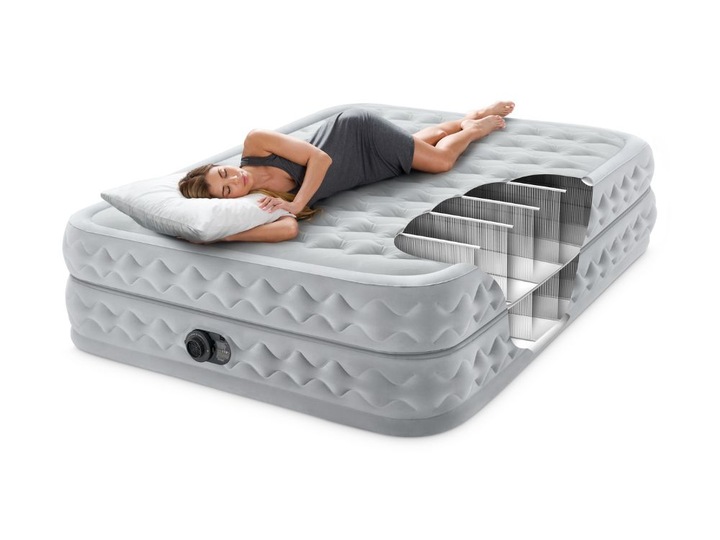 Materac Dmuchany Dwuosobowy Łóżko do Spania z Pompką 230V Intex 64490 NEW