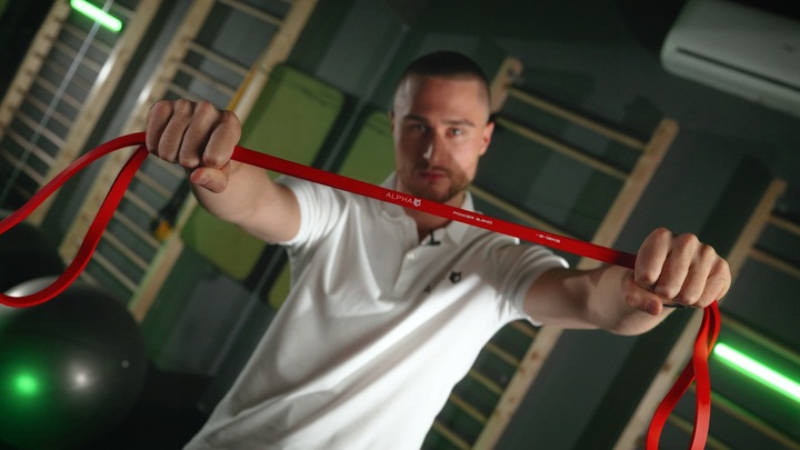 Zestaw 4 Gum Oporowych do Ćwiczeń z Uchwytem Gratis - Power Band ALPHA