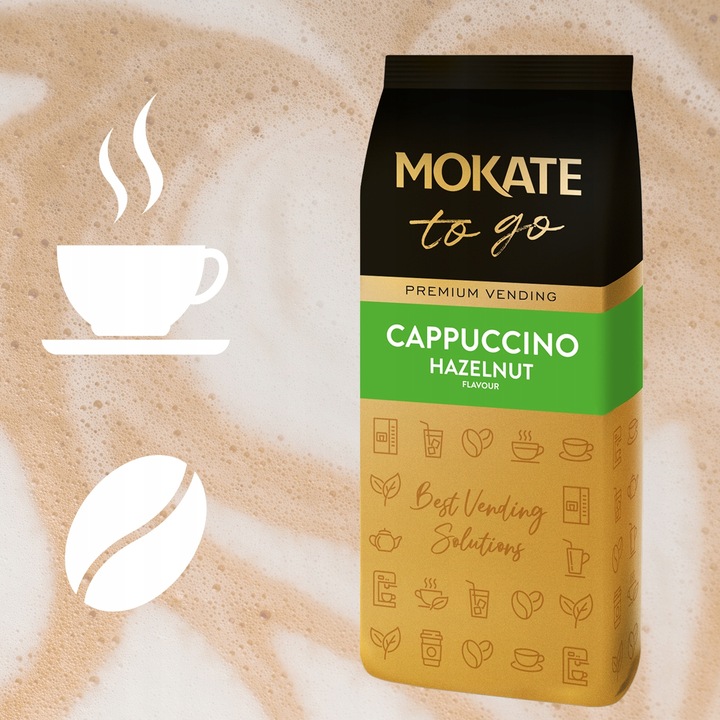 Kawa Cappuccino Instant Vending Orzech Laskowy Duże Opakowanie 1KG MOKATE