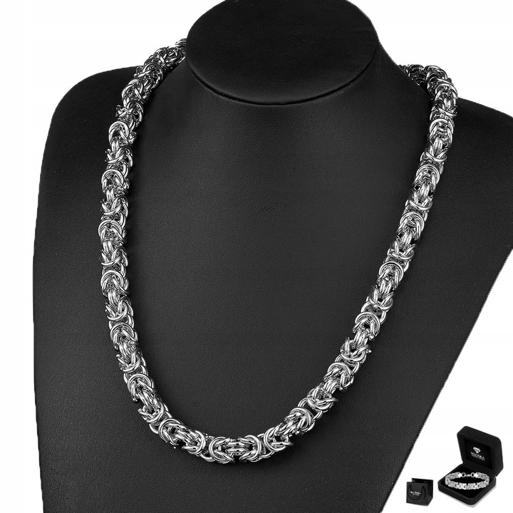 GRUBY Łańcuszek SREBRNY Męski 8mm Królewski Łańcuch DIAMENTOWANY + GRATIS