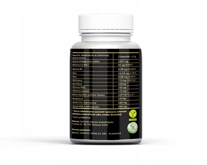 Natto Active Monakolina K K2 MK7 Nattokinaza – 60 kapsułek