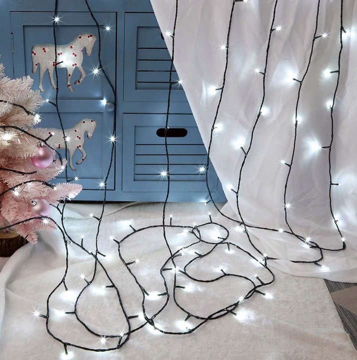 LAMPKI ŚWIĄTECZNE CHOINKOWE NA CHOINKĘ Zewnętrzne Wewnętrzne 500 LED ZIMNE