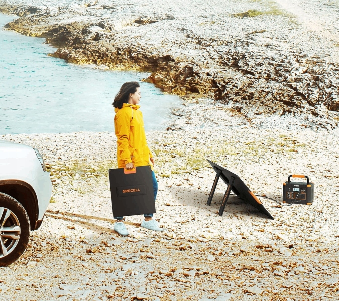 GRECELL Panel Solarny 100W 20V Składany - Ładowarka do Stacji Zasilania | K