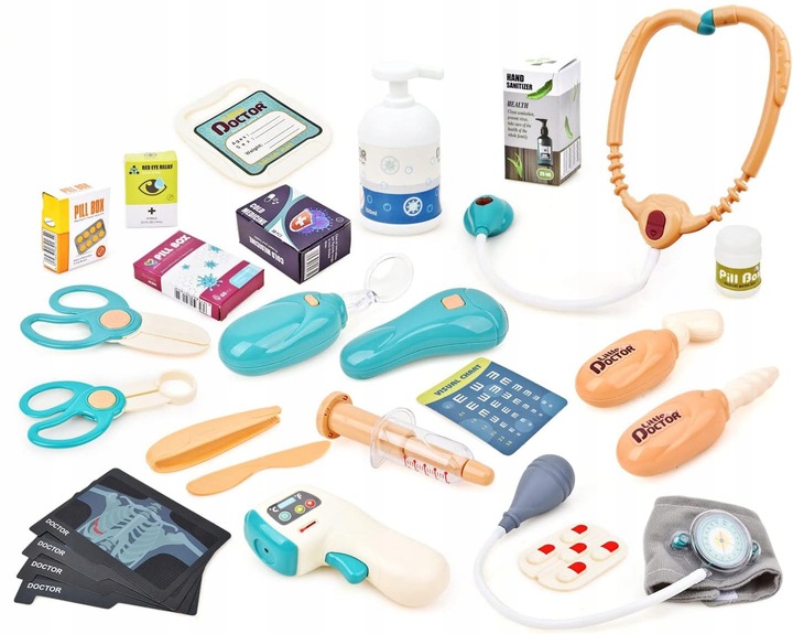 Zestaw Lekarski dla Dzieci Wózek Stacja Doktora Zabawa w Lekarza Stetoskop