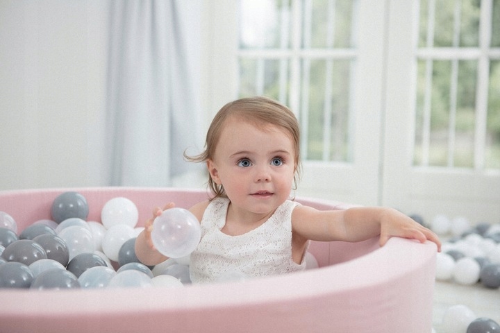 Suchy Basen z Kulkami 90x30 Kojec dla Dzieci Różowy Smart 200 piłek MISIOO