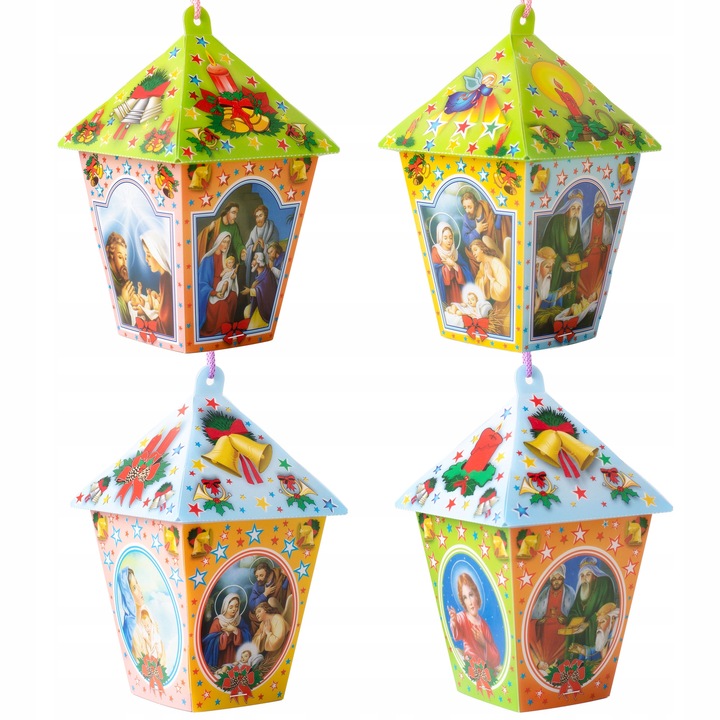 LAMPION ADWENTOWY DLA DZIECI ŚWIECĄCY LED MULTIKOLOR NA RORATY + Baterie