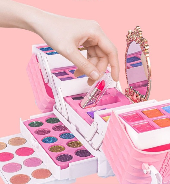 Kuferek Kosmetyków Do Paznokci i Makijażu MakeUp Zestaw Makijaż dla dzieci
