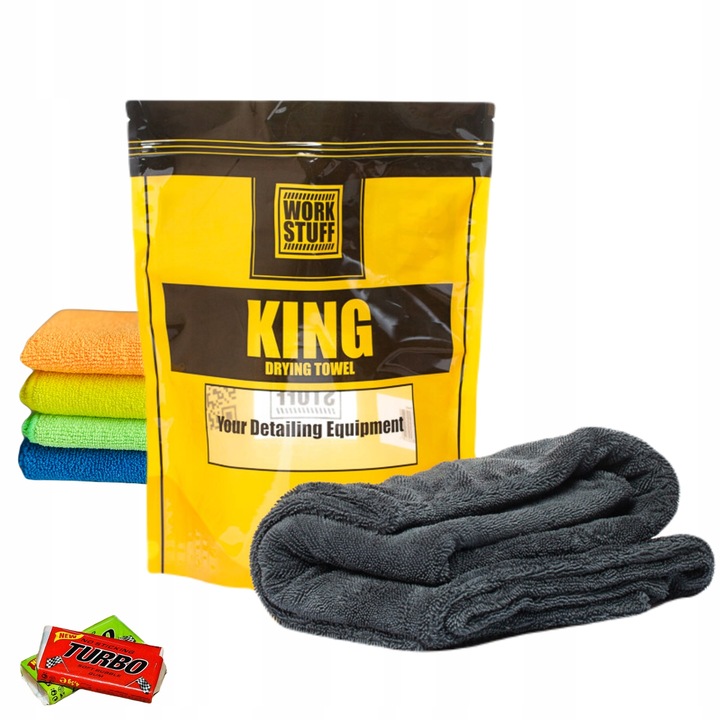 Work Stuff KING 90x73cm Ręcznik Do Osuszania Samochodu Extra Chłonny GIFT !