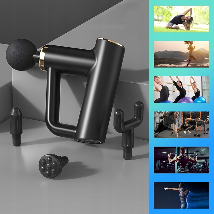 Pistolet do masażu Massage Gun Mini Czarny 4 końcówki Extralink