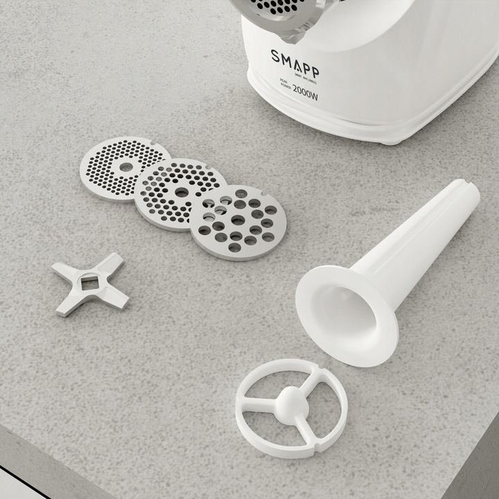 MASZYNKA DO MIELENIA MIĘSA SMAPP 489.8 BIAŁA 2000W wydajna i trwała