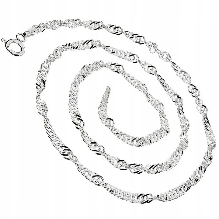 Naszyjnik srebrny 925 koniczynka i cyrkonie idealny prezent dla niej 45 cm