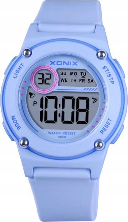 Dziewczęcy MŁODZIEŻOWY ZEGAREK XONIX BBP elektroniczny podświetlenie WR100M