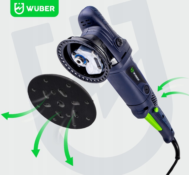 POLERKA SAMOCHODOWA 1500W MIMOŚRODOWA Z REGULACJĄ OSCYLACYJNA + GĄBKI +PADY