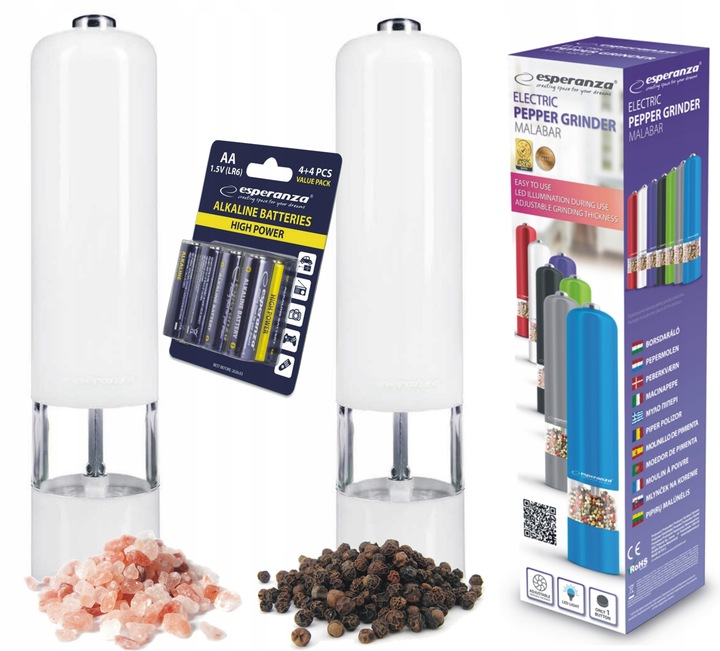 ELEKTRYCZNY MŁYNEK DO PIEPRZU I SOLI 2SZT+ BATERIE