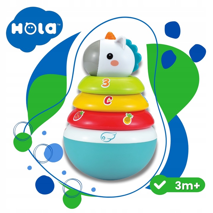 Piramidka sensoryczna wańka wstańka wieża grzechotka dla niemowląt