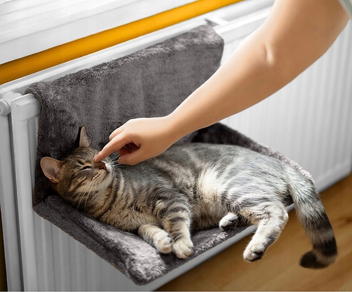 LEGOWISKO WISZĄCE PLUSZOWE HAMAK DLA KOTA NA KALORYFER BALKON