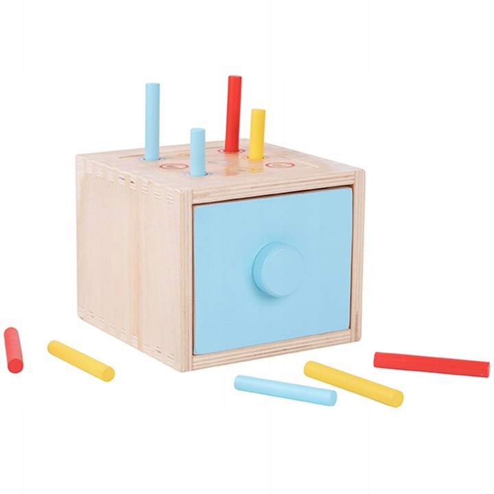 DREWNIANA KOSTKA SZUFLADA PUDEŁKO MONTESSORI SORTER FSC 4w1 WOOPIE GREEN