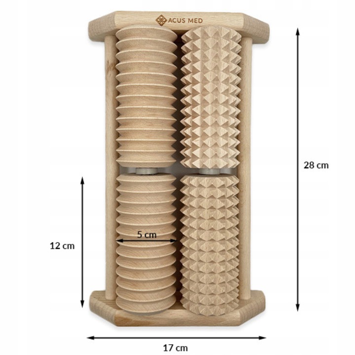 MASAŻER DO STÓP DREWNIANY ROLLER DWURZĘDOWY MASAŻ