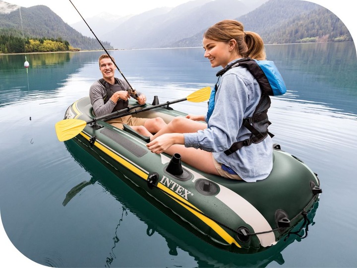 Ponton Wędkarski Seahawk 2os. Intex Pompka + Wiosła 68347 MODEL 2025