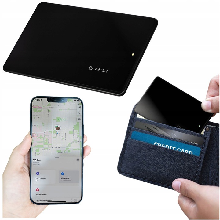 Lokalizator GPS MiCard karta do portfela z lokalizatorem APPLE IOS