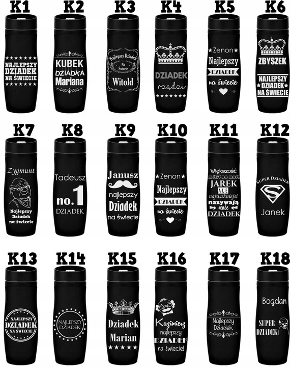 KUBEK TERMICZNY Z Grawerem URODZINY 18-99 PREZENT DLA NAUCZYCIELA