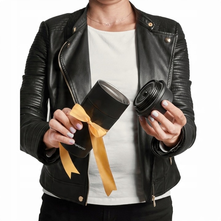 Turystyczny KUBEK TERMICZNY NA KAWĘ termos NA HERBATĘ Elliot 440ml CZARNY