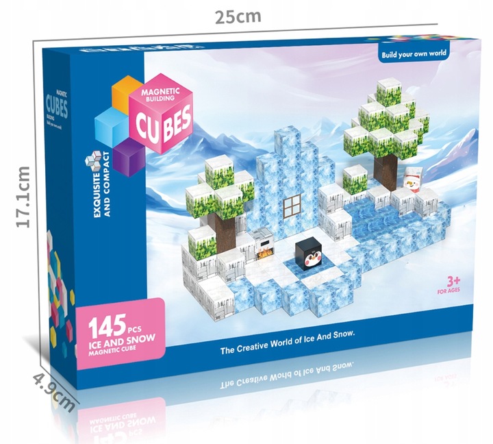 KLOCKI MAGNETYCZNE 2 cm kostki budowlane konstrukcyjne BLOKI SZEŚCIANY 145