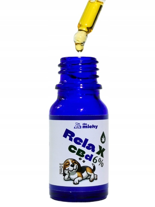 Olej Do michy RelaX CBD 6% dla psa i kota 10ml THC-0% (bezpieczny)