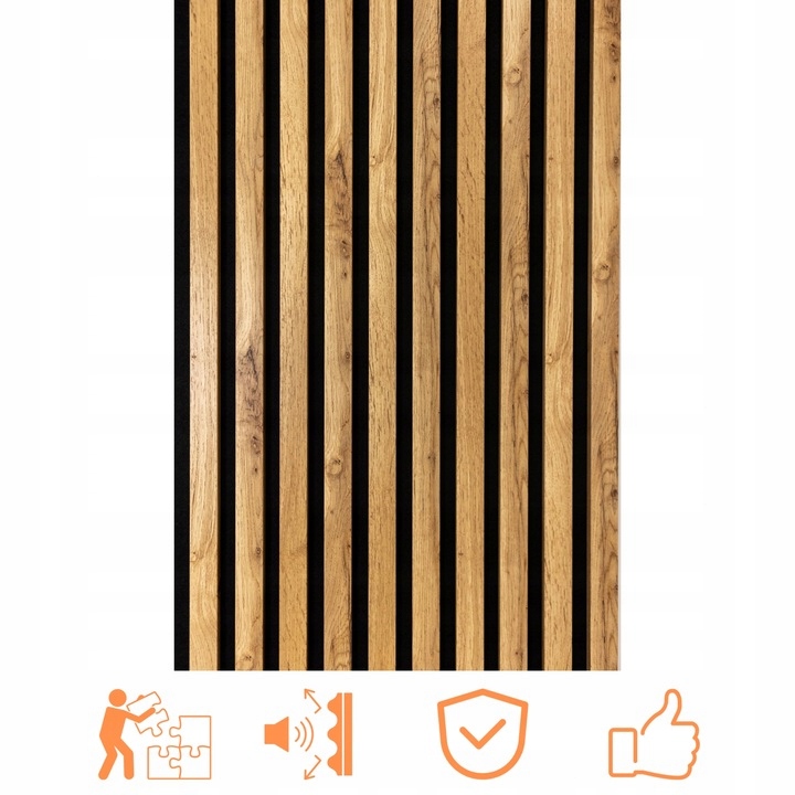 Lamele ścienne na Płycie Dąb Wotan Panel Panele POLSKIE PREMIUM - 275x46 cm