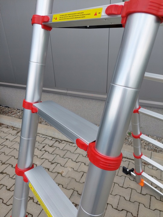 DRABINA TELESKOPOWA PRZEGUBOWA 5,0 M WZMACNIANA