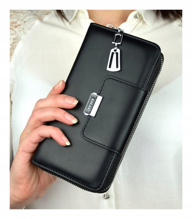 PORTFEL DAMSKI PODWÓJNY NA ZAMEK DUŻY organizer pojemny