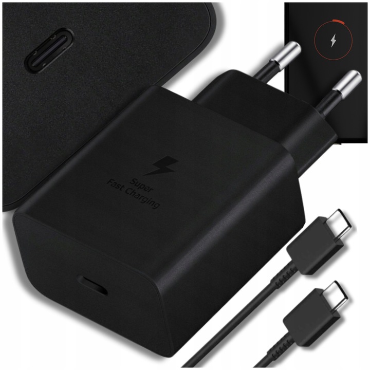 SZYBKA ŁADOWARKA SIECIOWA TELEFONU MOCNA 45W + KABEL USB-C 1M