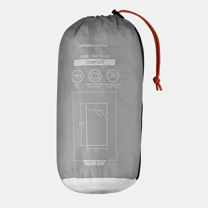 Prześcieradło do śpiwora bawełniane Quechua