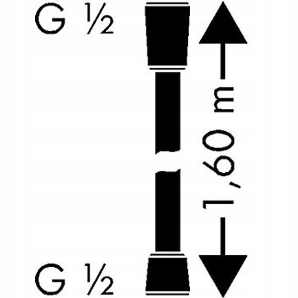 HANSGROHE Wąż prysznicowy Isiflex 1,6 m trwały wytrzymały 28276000