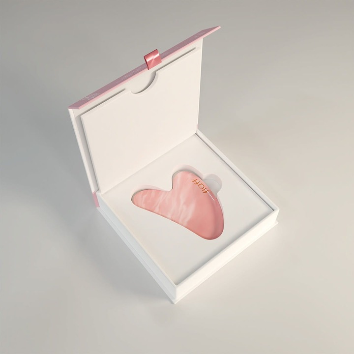 KAMIEŃ GUA SHA, RÓŻOWY KWARC, FLUFF