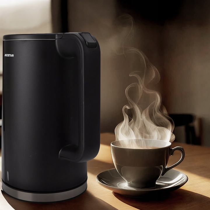 Czajnik Elektryczny Aigostar 1.7L 2200W Podwójne ścianki Czarny