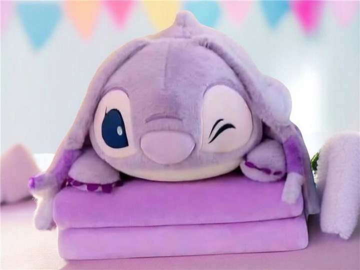 MASKOTKA STITCH Z KOCEM 160x100 cm PRZYTULANKA DUŻA PLUSZOWA